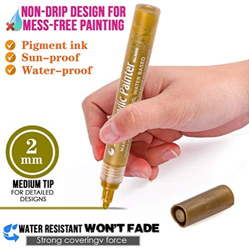 Acrylic Paint Pens for Rocks Painting, Glass, Canvas, Scrapbooking...