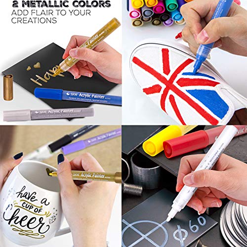 Acrylic Paint Pens for Rocks Painting, Glass, Canvas, Scrapbooking...