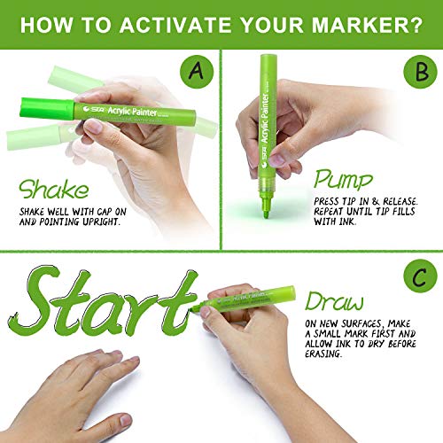 Acrylic Paint Pens for Rocks Painting, Glass, Canvas, Scrapbooking...