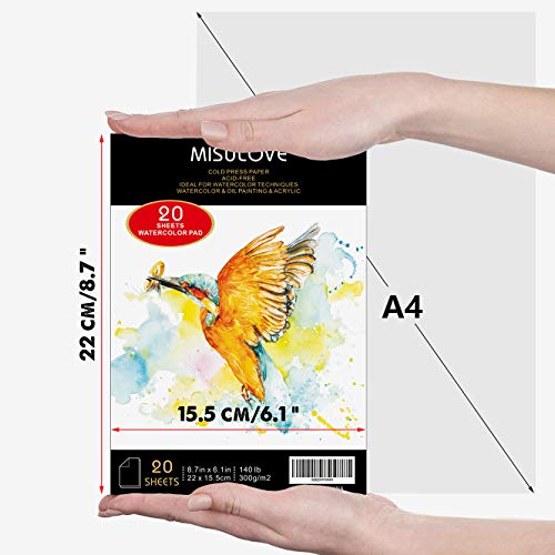 MISULOVE 6.1X8.7 Watercolor Paper Pad, Cold-Pressed, Acid-Free, I...