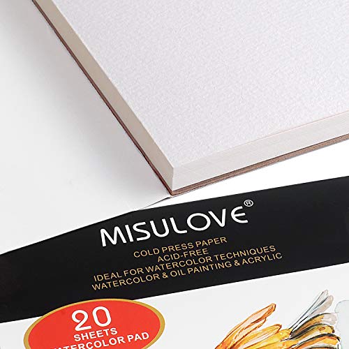 MISULOVE 6.1X8.7 Watercolor Paper Pad, Cold-Pressed, Acid-Free, I...