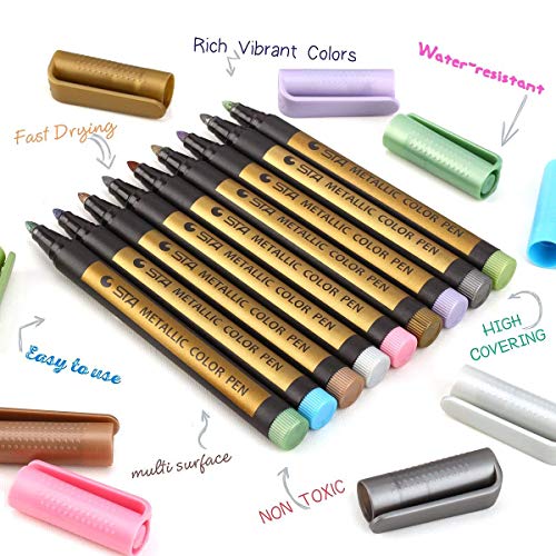 Paint Marker Pens, Metallic Fabric Markers Permanent, Glitter for ...