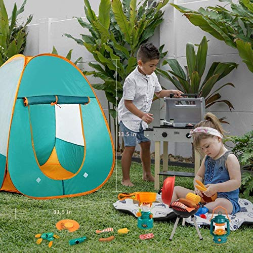 Mitcien Kids Camping Tent Gear Set Pop Up Play Tent with Pretend B...