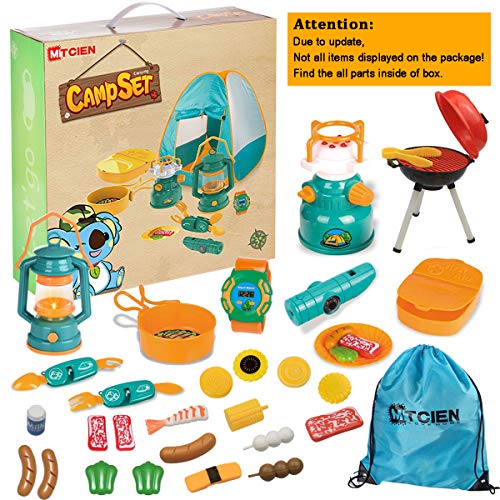 Mitcien Kids Camping Tent Gear Set Pop Up Play Tent with Pretend B...