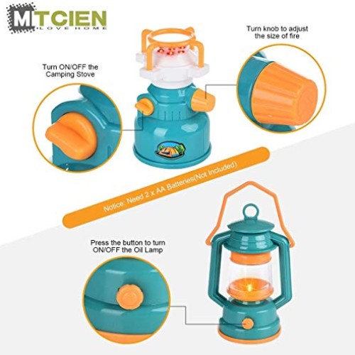 Mitcien Kids Camping Tent Gear Set Pop Up Play Tent with Pretend B...