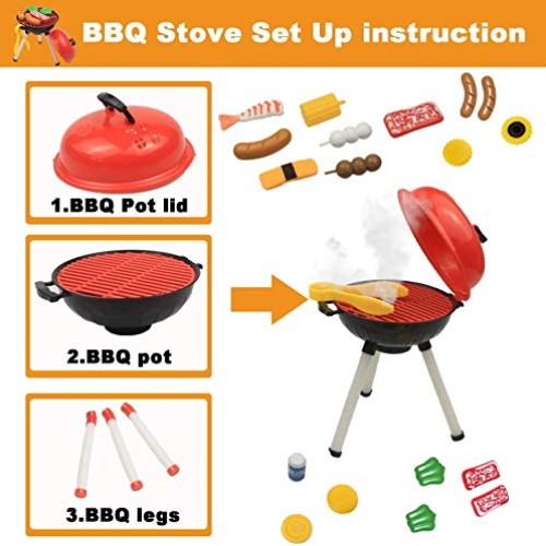 Mitcien Kids Camping Tent Gear Set Pop Up Play Tent with Pretend B...