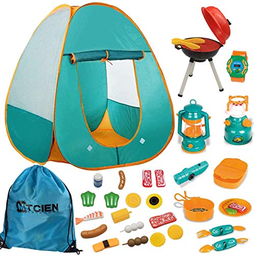 Mitcien Kids Camping Tent Gear Set Pop Up Play Tent with Pretend B...