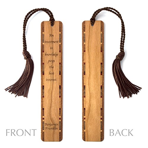 Benjamin Franklin Investment in Knowledge Quote Engraved Wooden Bo...