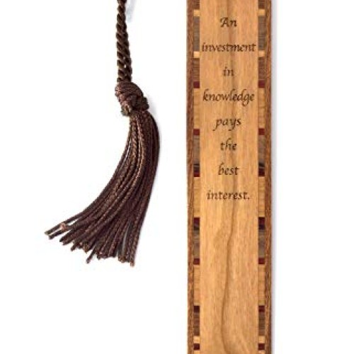 Benjamin Franklin Investment in Knowledge Quote Engraved Wooden Bo...