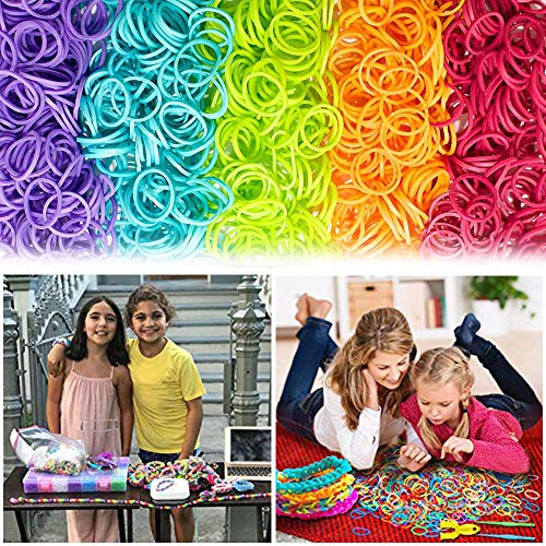 10790+ Rainbow Rubber Bands Refill Kit, 10,080+ Loom Bands, 500 S-...