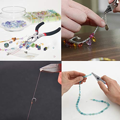 4 PCS Pliers Set Including Needle Nose Pliers Round Nose Pliers Wi...