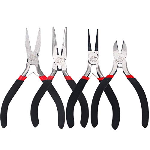 4 PCS Pliers Set Including Needle Nose Pliers Round Nose Pliers Wi...