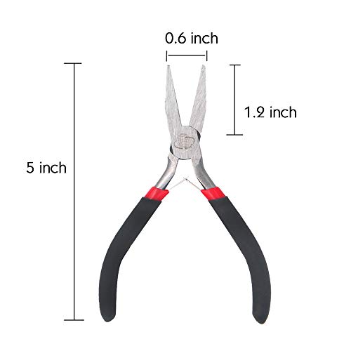 Flat Nose Pliers 5 Inch Smooth Jaw Pliers for Jewelry Making, Wire...
