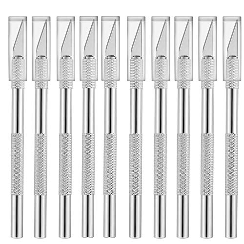 Precision Cutter Utility and Hobby Knife - 10 Pack Solid Metal Art...