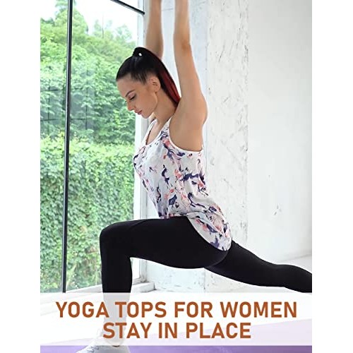 Miusey Workout Clothes Womens Round Neck Sleeveless Relaxed Yoga R...