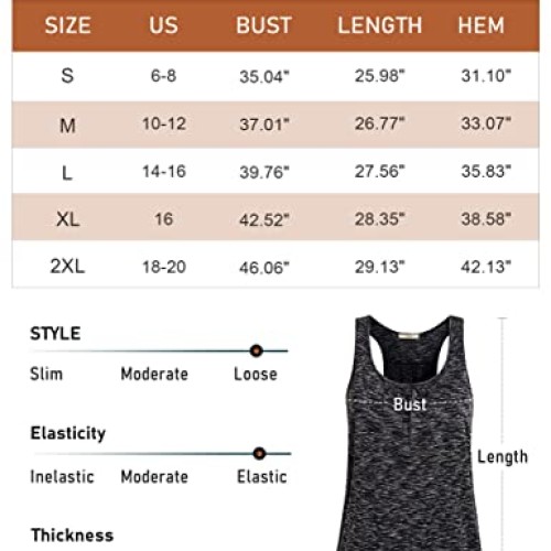 Miusey Workout Clothes Womens Round Neck Sleeveless Relaxed Yoga R...