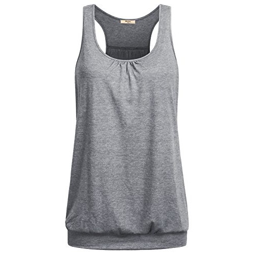 Miusey Workout Clothes Womens Round Neck Sleeveless Relaxed Yoga R...