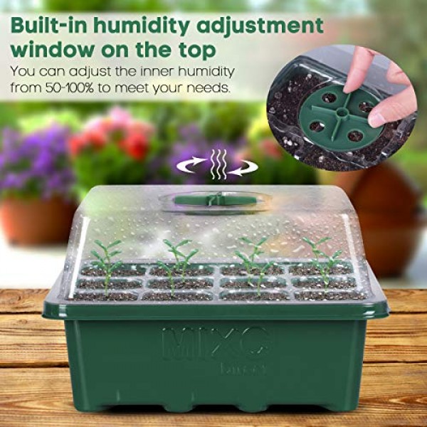 10-Pack Seed Trays Seedling Starter Tray, MIXC Humidity Adjustable...