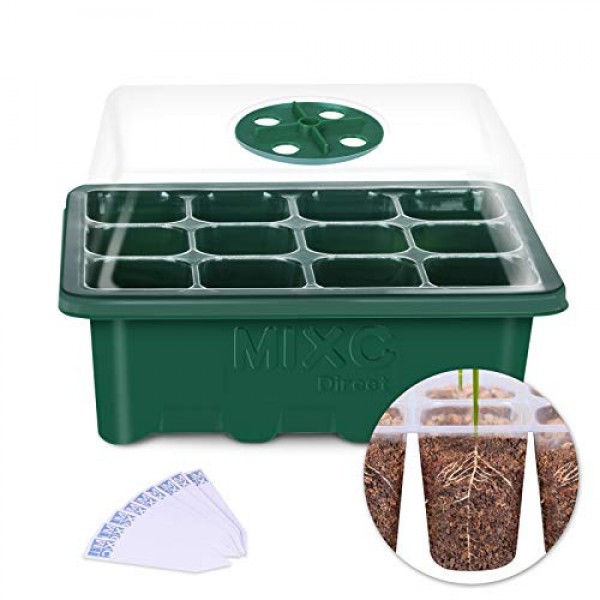 10-Pack Seed Trays Seedling Starter Tray, MIXC Humidity Adjustable...