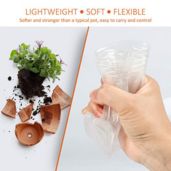 MIXC Plant Nursery Pots 4 Soft Transparent Plastic Gardening Pot ...