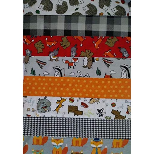 Contemporary Pre-Cut Flannel Quilting Pieces: 20 pc Jelly Rolls F...