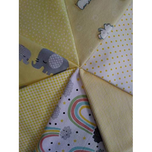 Contemporary Pre-Cut Flannel Quilting Pieces: 7 pc Fat Quarters Y...