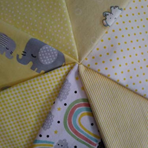 Contemporary Pre-Cut Flannel Quilting Pieces: 7 pc Fat Quarters Y...