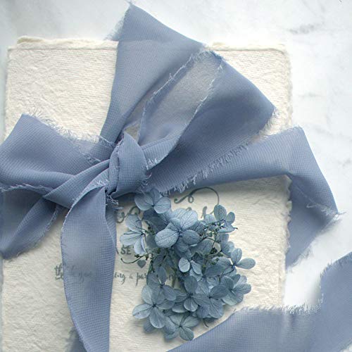 Mixsuperstore Dusty Blue Chiffon Ribbon Fringe Sample Color Swatch...