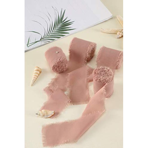 Mixsuperstore Dusty Rose Chiffon Ribbon Fringe Sample Color Swatch...