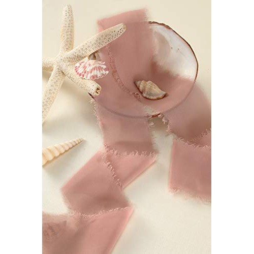 Mixsuperstore Dusty Rose Chiffon Ribbon Fringe Sample Color Swatch...