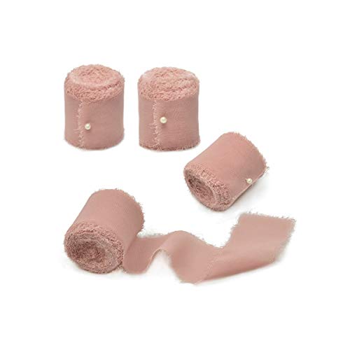 Mixsuperstore Dusty Rose Chiffon Ribbon Fringe Sample Color Swatch...