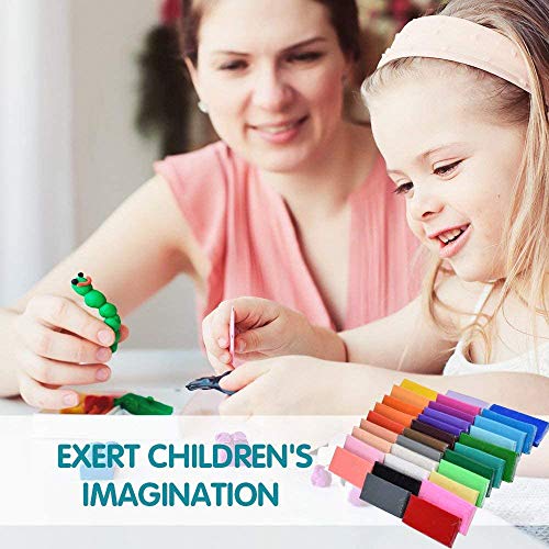 Polymer Clay Starter Kit, 32 Colors Non-Toxic Soft Oven Bake Clay ...