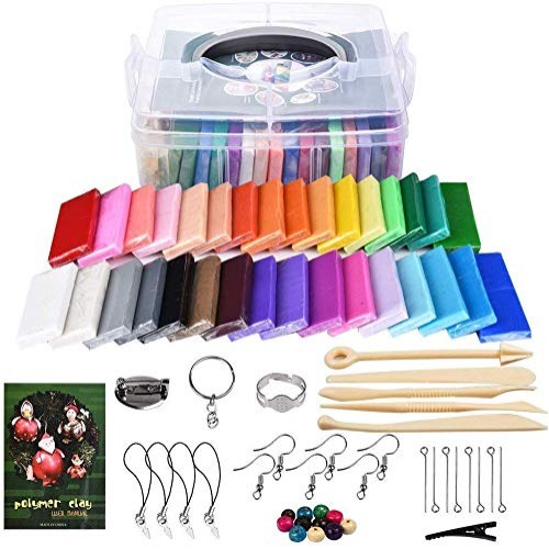 Polymer Clay Starter Kit, 32 Colors Non-Toxic Soft Oven Bake Clay ...
