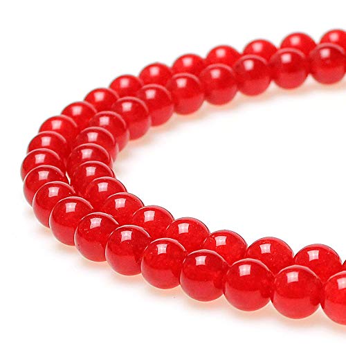 JARTC Natural Red Jade Round Loose Beads for Jewelry Making DIY Br...