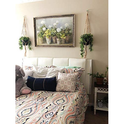 Mkono 2 Pack Macrame Plant Hangers Indoor Hanging Planter Basket D...