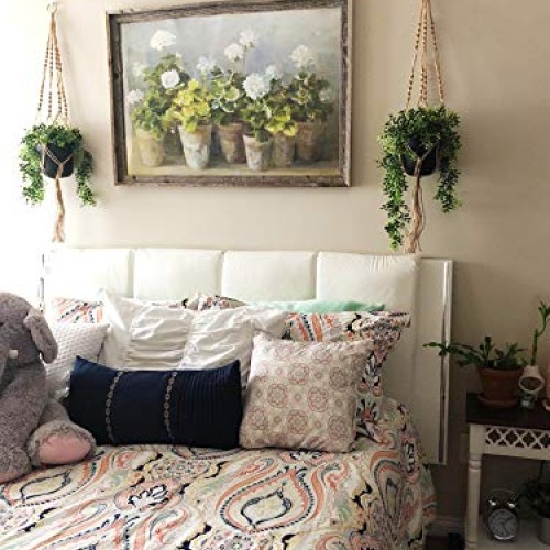 Mkono 2 Pack Macrame Plant Hangers Indoor Hanging Planter Basket D...