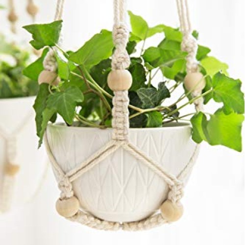 Mkono 3 Pack Macrame Plant Hangers Indoor Different Size Hanging P...