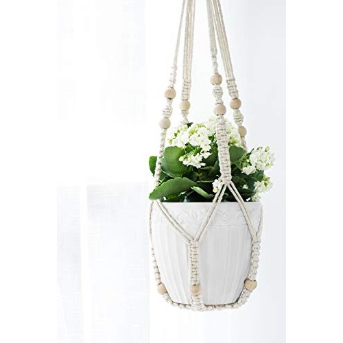 Mkono 3 Pack Macrame Plant Hangers Indoor Different Size Hanging P...