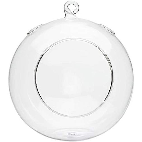 Mkono 6-Inch Hanging Glass Planter Round Air Plant Terrarium Decor...