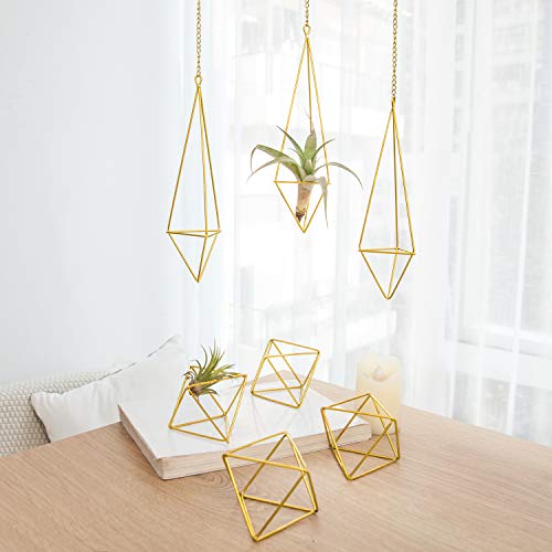 Mkono 7 Pack Air Plant Holder Metal Himmeli Decor Modern Geometric...