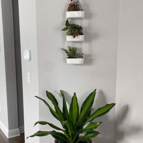 Mkono Ceramic Hanging Planter 3 Tier Indoor Wall Plant Holder for ...