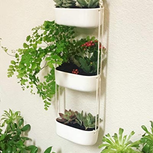 Mkono Ceramic Hanging Planter 3 Tier Indoor Wall Plant Holder for ...