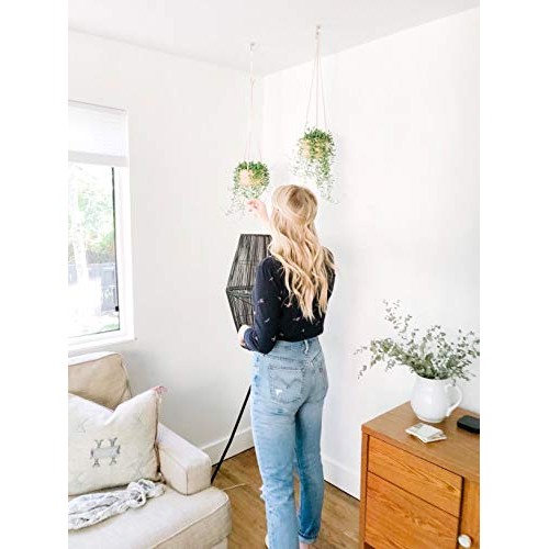 Mkono Ceramic Hanging Planter Macrame Plant Holder 5 Inch Cute Suc...