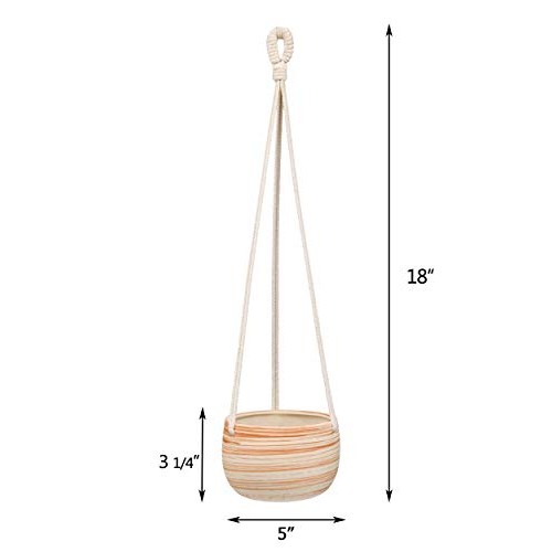 Mkono Ceramic Hanging Planter Macrame Plant Holder 5 Inch Cute Suc...
