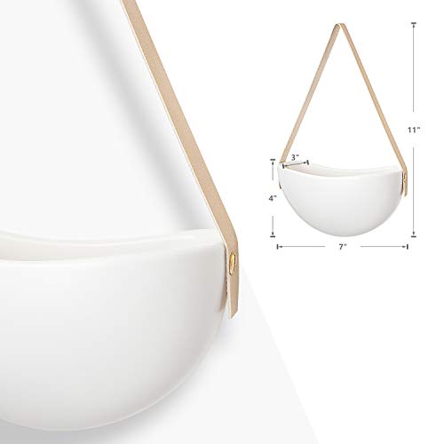 Mkono Ceramic Hanging Planter Wall Planters Set of 3 Modern Flower...