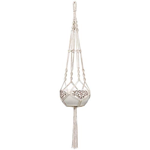 Mkono Macrame Plant Hanger Indoor Outdoor Hanging Planter Basket C...