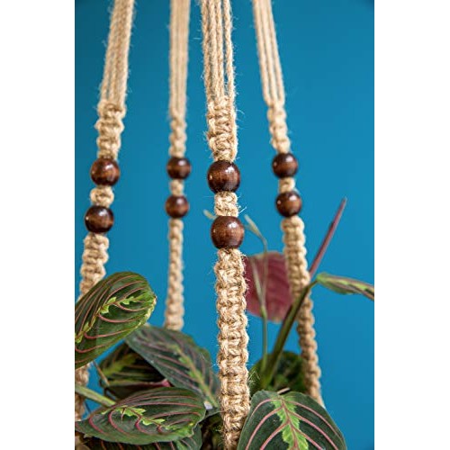 Mkono Macrame Plant Hangers 4 Pcs Indoor Outdoor Hanging Planter B...