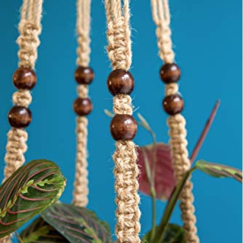 Mkono Macrame Plant Hangers 4 Pcs Indoor Outdoor Hanging Planter B...
