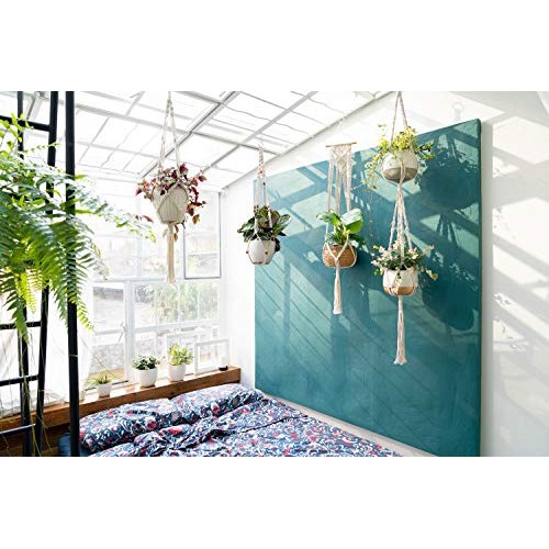 Mkono Macrame Plant Hangers, 5 Pack Different Tiers Indoor Hanging...