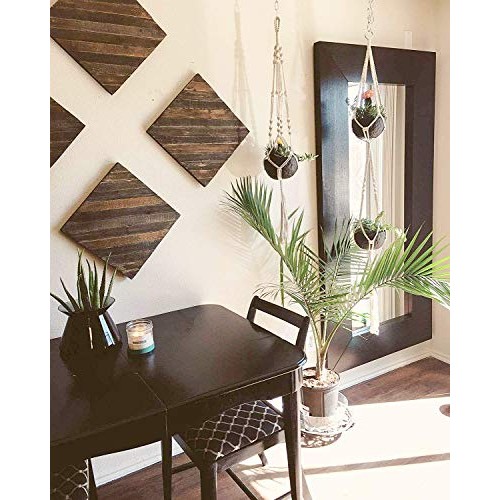 Mkono Macrame Plant Hangers Set of 4 Indoor Wall Hanging Planter B...
